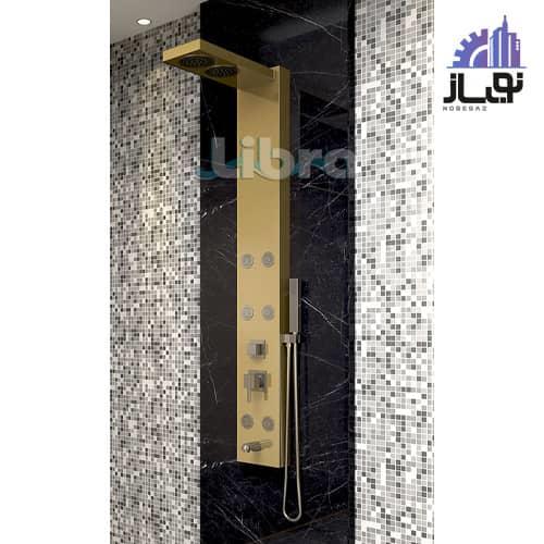 پنل دوش لیبرا مدل اسکار طلایی براق
